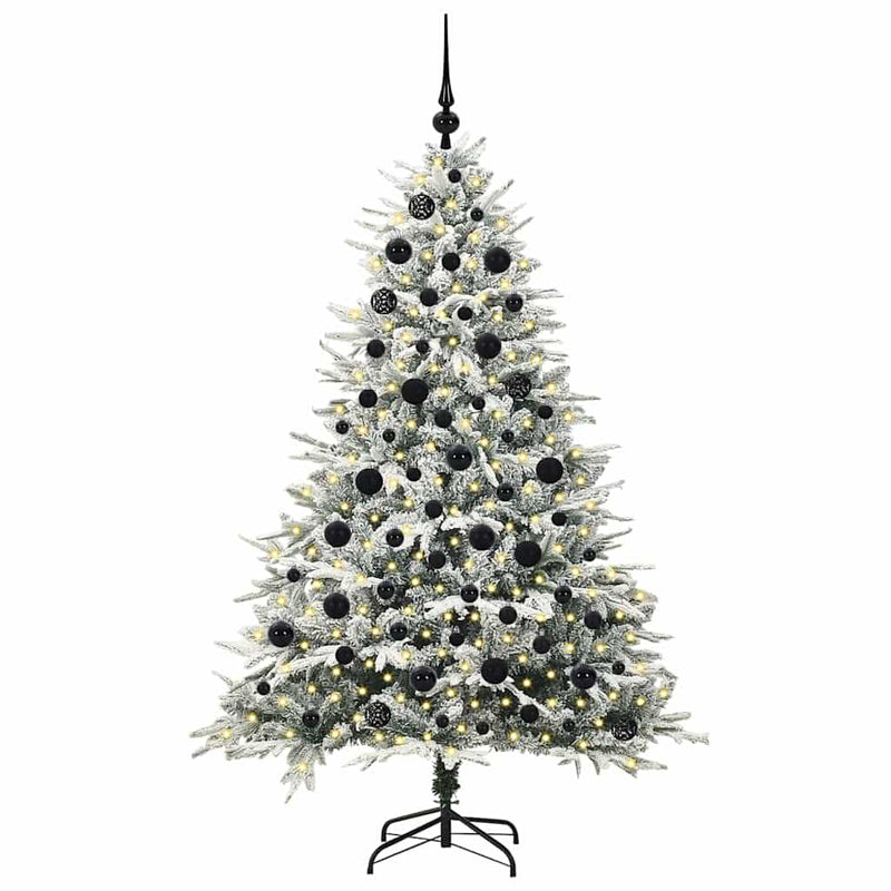 Afbeelding laden in galerijviewer, Vidaxl artificial pre-lit kerstboom met ballenset groen 180 cm
