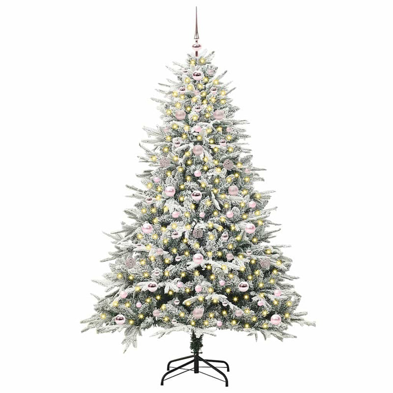 Afbeelding laden in galerijviewer, Vidaxl artificial pre-lit kerstboom met ballenset groen 180 cm
