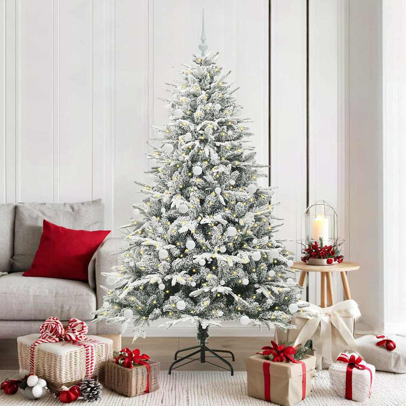 Afbeelding laden in galerijviewer, Vidaxl artificial pre-lit kerstboom met ballenset groen 180 cm
