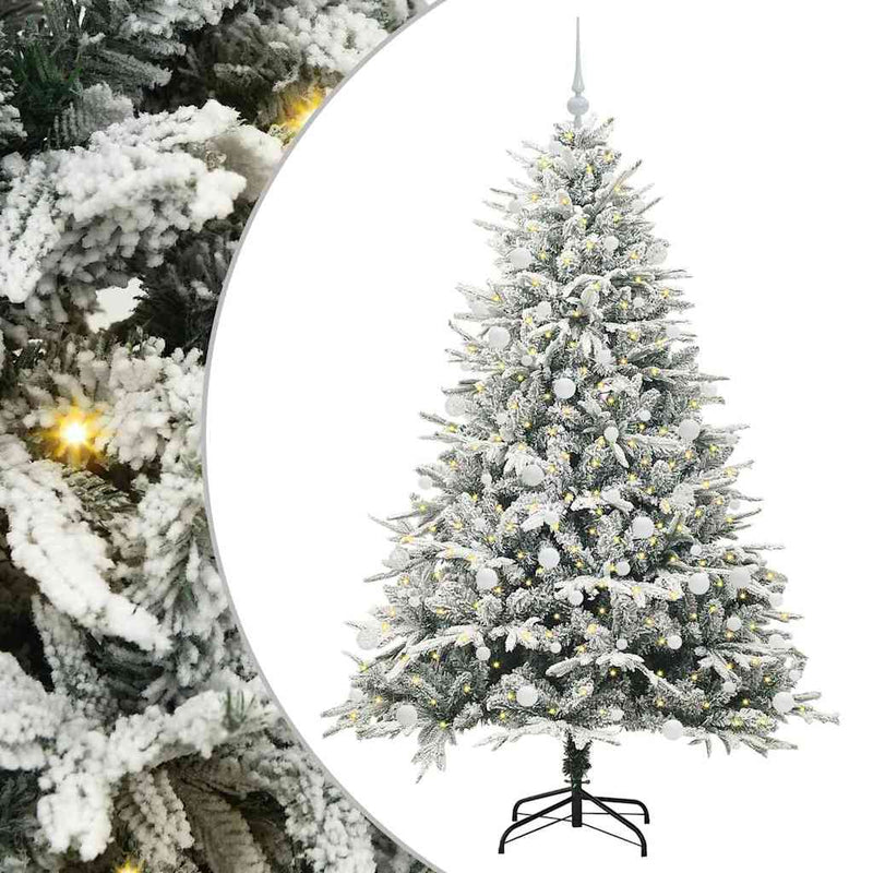 Afbeelding laden in galerijviewer, Vidaxl artificial pre-lit kerstboom met ballenset groen 180 cm
