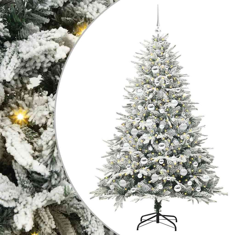 Afbeelding laden in galerijviewer, Vidaxl artificial pre-lit kerstboom met ballenset groen 180 cm
