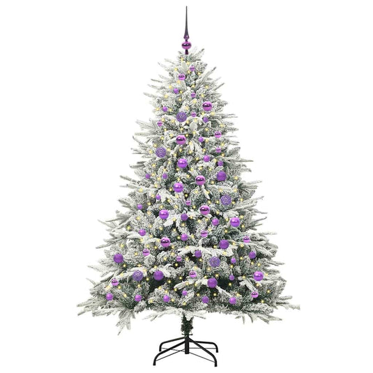 Vidaxl artificial pre-lit kerstboom met ballenset groen 180 cm