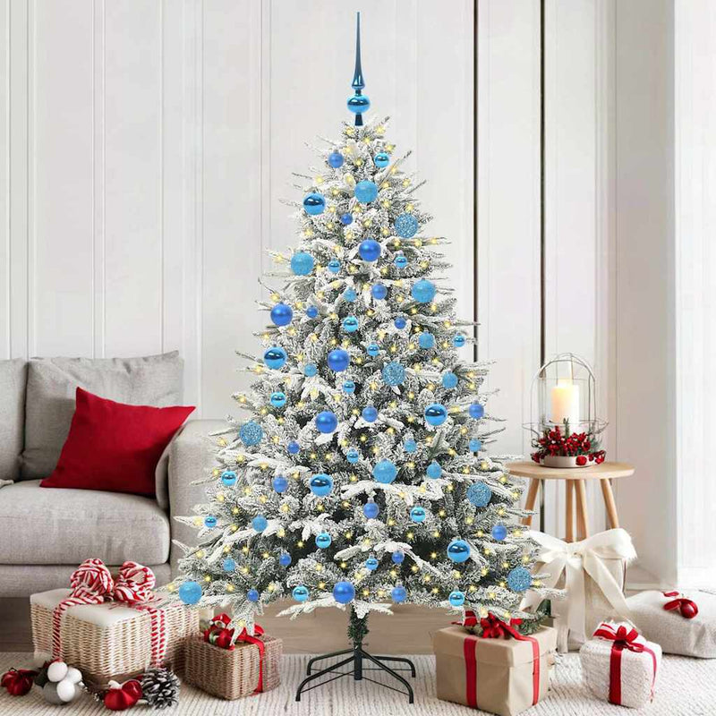 Afbeelding laden in galerijviewer, Vidaxl artificial pre-lit kerstboom met ballenset groen 180 cm
