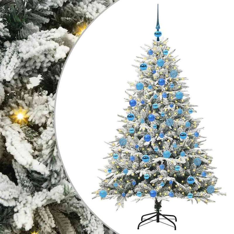 Afbeelding laden in galerijviewer, Vidaxl artificial pre-lit kerstboom met ballenset groen 180 cm
