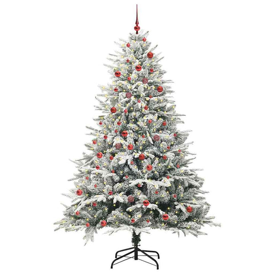 Vidaxl artificial pre-lit kerstboom met ballenset groen 210 cm