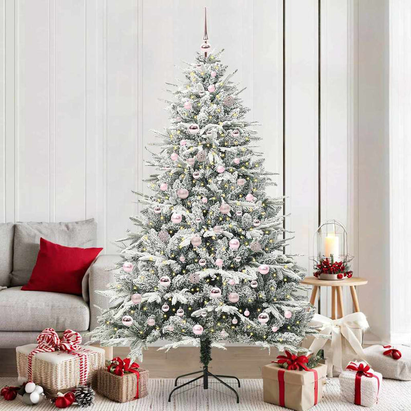 Chargez l'image dans la visionneuse de la galerie, Vidaxl artificial pre-lit kerstboom met ballenset groen 210 cm
