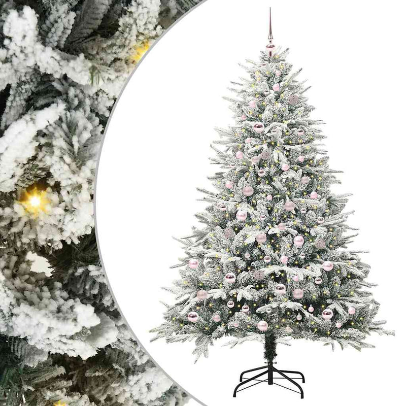 Chargez l'image dans la visionneuse de la galerie, Vidaxl artificial pre-lit kerstboom met ballenset groen 210 cm
