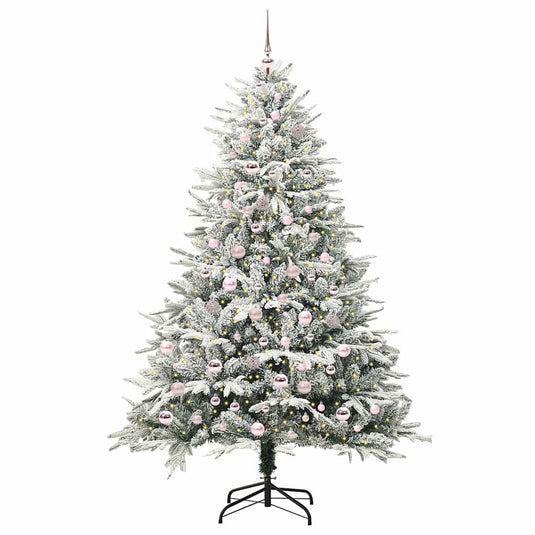 Vidaxl artificial pre-lit kerstboom met ballenset groen 210 cm