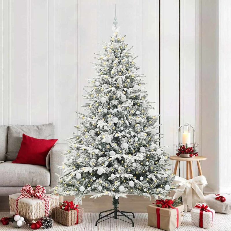 Afbeelding laden in galerijviewer, Vidaxl artificial pre-lit kerstboom met ballenset groen 210 cm
