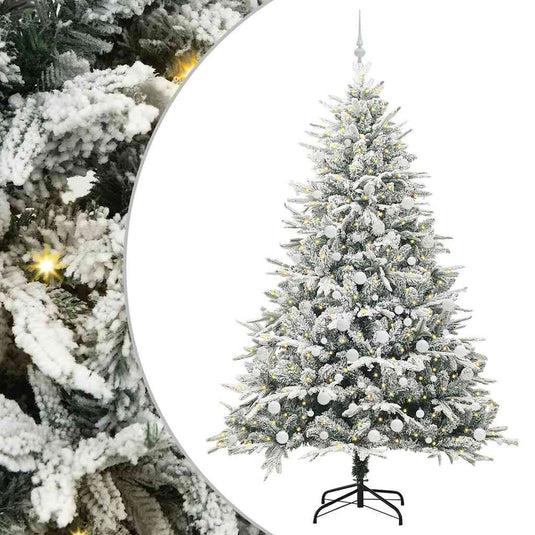 Vidaxl artificial pre-lit kerstboom met ballenset groen 210 cm