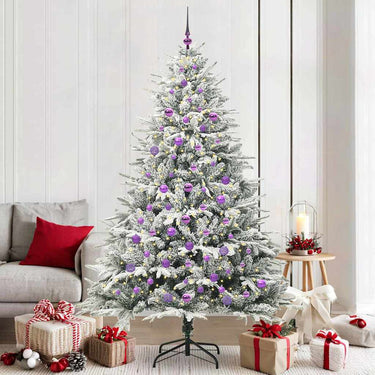 Vidaxl artificial pre-lit kerstboom met ballenset groen 210 cm