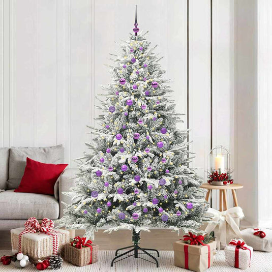 Vidaxl artificial pre-lit kerstboom met ballenset groen 210 cm