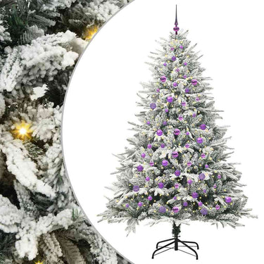Vidaxl artificial pre-lit kerstboom met ballenset groen 210 cm