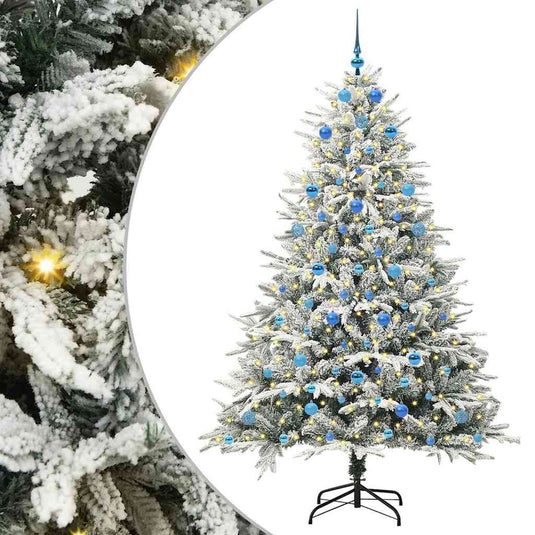 Vidaxl artificial pre-lit kerstboom met ballenset groen 210 cm