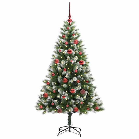 Vidaxl kunstmatige scharnierkerstboom met bedekte sneeuw 150 cm