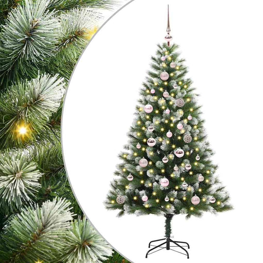 Vidaxl kunstmatige scharnierkerstboom met bedekte sneeuw 150 cm