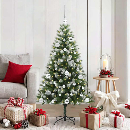 Vidaxl kunstmatige scharnierkerstboom met bedekte sneeuw 150 cm