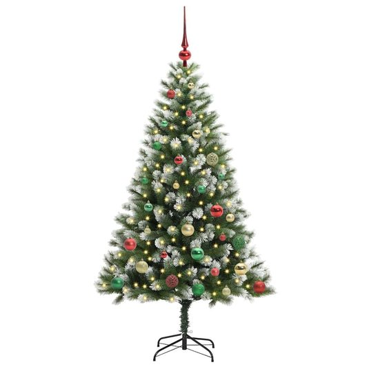 Vidaxl kunstmatige scharnierkerstboom met bedekte sneeuw 150 cm
