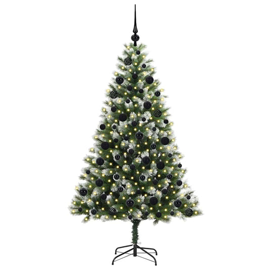 Vidaxl kunstmatige scharnierkerstboom met bedekte sneeuw 180 cm