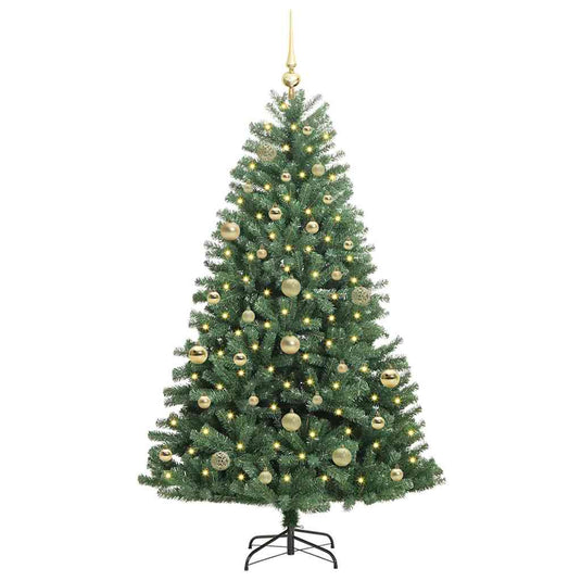 Vidaxl kunstmatige inklapbare kerstboom groen 150 cm pvc en metaal