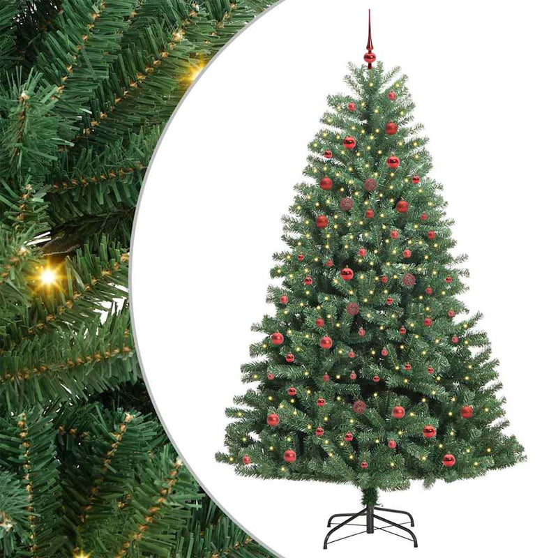 Chargez l'image dans la visionneuse de la galerie, Vidaxl kunstmatige inklapbare kerstboom groen 210 cm pvc en metaal
