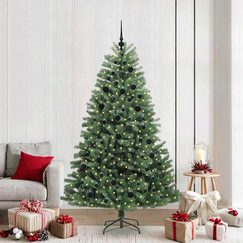 ギャラリービューアに画像をロードする, Vidaxl kunstmatige inklapbare kerstboom groen 210 cm pvc en metaal
