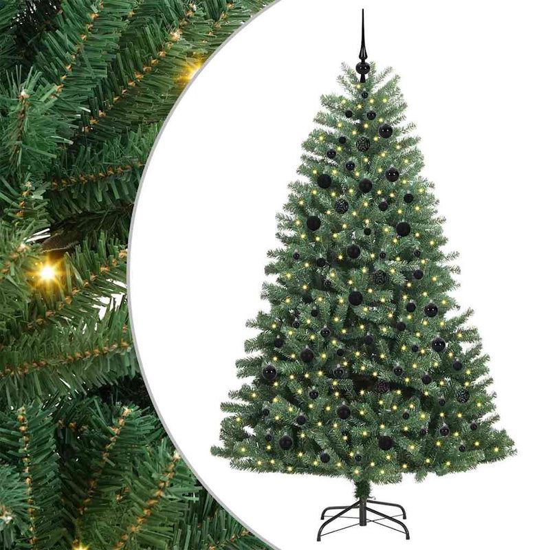 ギャラリービューアに画像をロードする, Vidaxl kunstmatige inklapbare kerstboom groen 210 cm pvc en metaal
