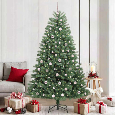 Vidaxl kunstmatige inklapbare kerstboom groen 210 cm pvc en metaal