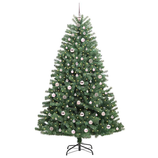 Vidaxl kunstmatige inklapbare kerstboom groen 210 cm pvc en metaal
