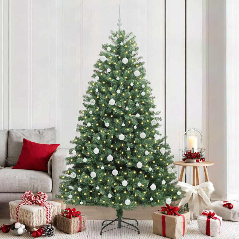 Afbeelding laden in galerijviewer, Vidaxl kunstmatige inklapbare kerstboom groen 210 cm pvc en metaal
