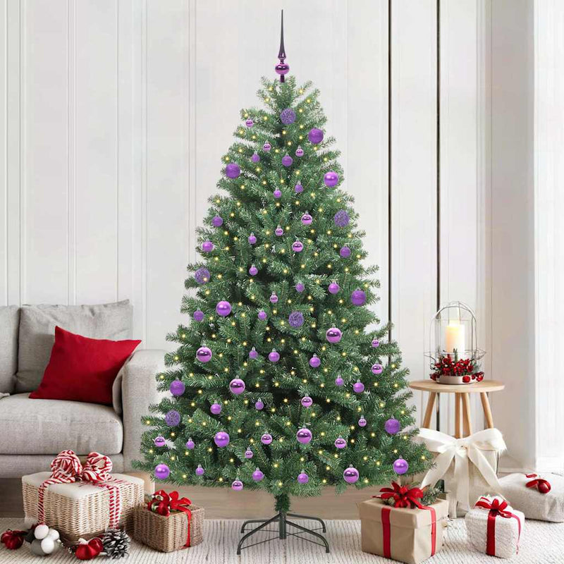 ギャラリービューアに画像をロードする, Vidaxl kunstmatige inklapbare kerstboom groen 210 cm pvc en metaal
