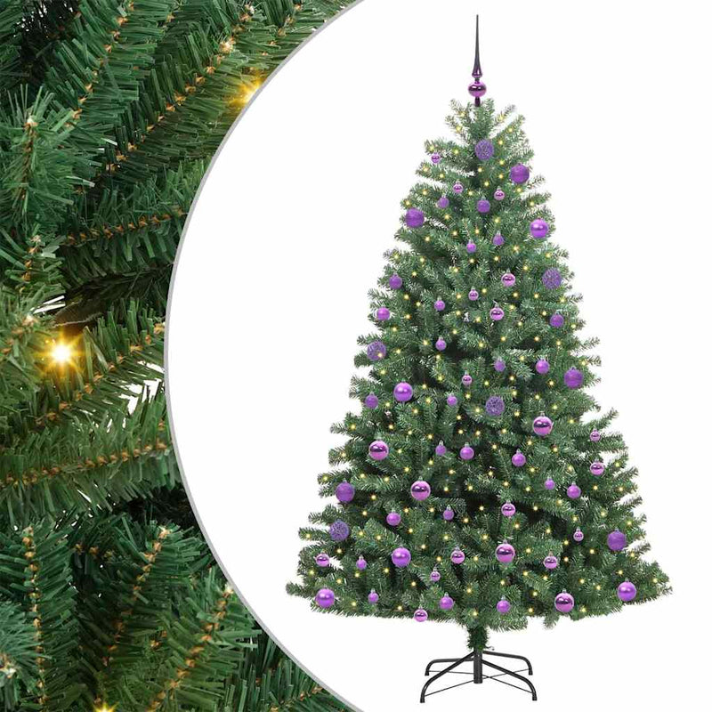 ギャラリービューアに画像をロードする, Vidaxl kunstmatige inklapbare kerstboom groen 210 cm pvc en metaal
