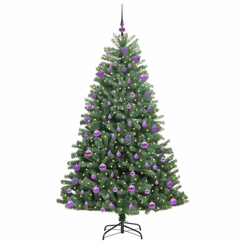 ギャラリービューアに画像をロードする, Vidaxl kunstmatige inklapbare kerstboom groen 210 cm pvc en metaal
