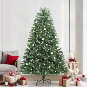 Vidaxl kunstmatige inklapbare kerstboom groen 240 cm pvc en metaal