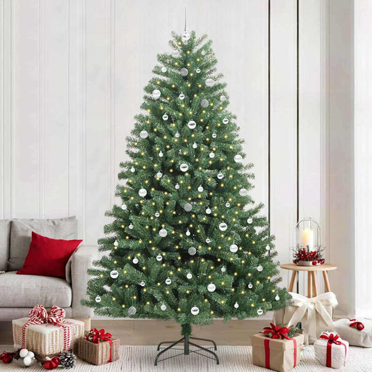 Vidaxl kunstmatige inklapbare kerstboom groen 240 cm pvc en metaal
