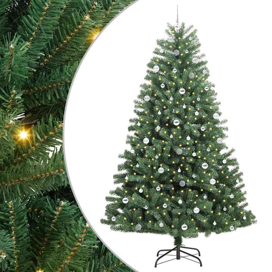 Vidaxl kunstmatige inklapbare kerstboom groen 240 cm pvc en metaal
