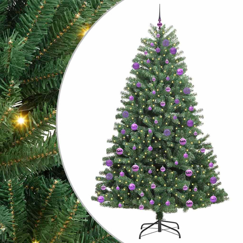 ギャラリービューアに画像をロードする, Vidaxl kunstmatige inklapbare kerstboom groen 240 cm pvc en metaal
