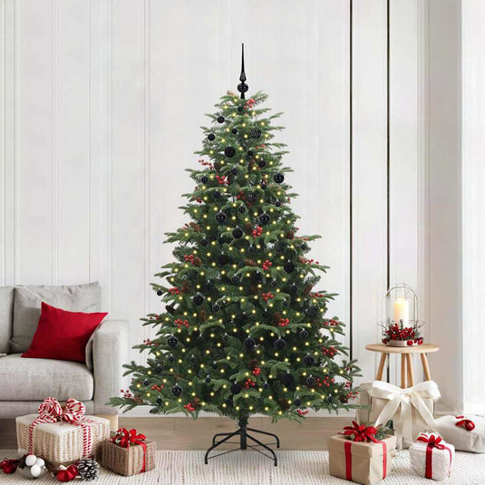 Vidaxl kunstkerstboom groen 210 cm pvc en metaal en plastic