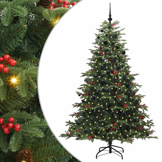 Vidaxl kunstkerstboom groen 210 cm pvc en metaal en plastic