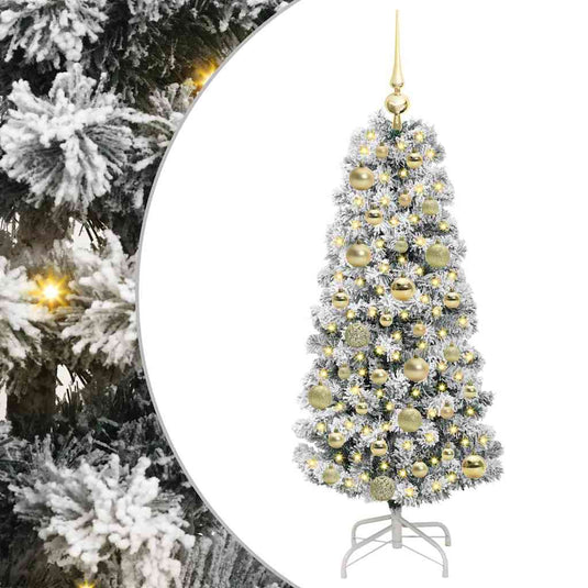 Vidaxl kunstmatige inklapbare kerstboom groen en wit 120 cm