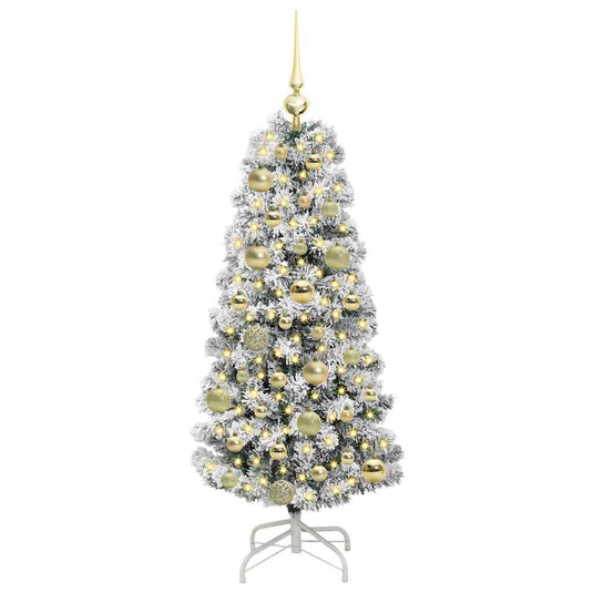 Vidaxl kunstmatige inklapbare kerstboom groen en wit 120 cm