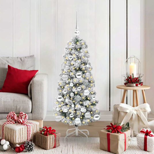 Vidaxl kunstmatige inklapbare kerstboom groen en wit 120 cm