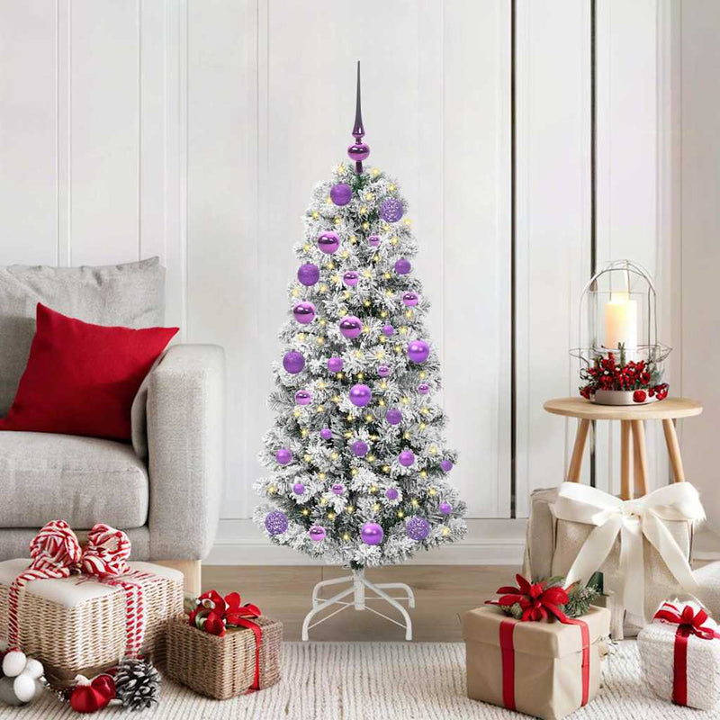 Afbeelding laden in galerijviewer, Vidaxl kunstmatige inklapbare kerstboom groen en wit 120 cm
