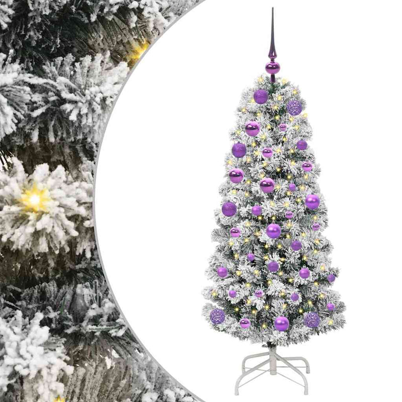 Afbeelding laden in galerijviewer, Vidaxl kunstmatige inklapbare kerstboom groen en wit 120 cm
