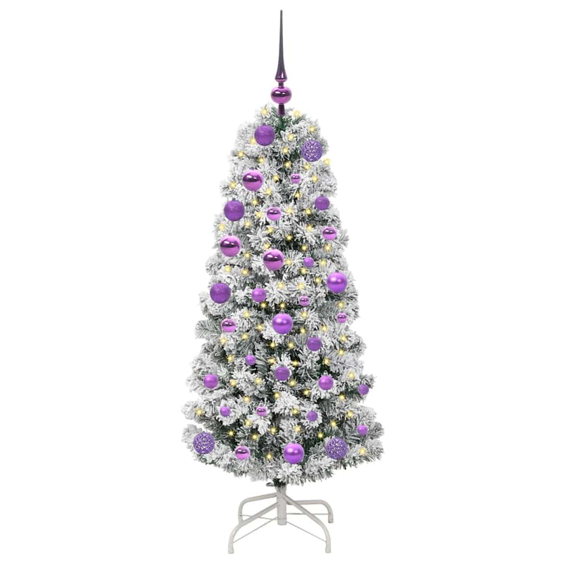 Afbeelding laden in galerijviewer, Vidaxl kunstmatige inklapbare kerstboom groen en wit 120 cm
