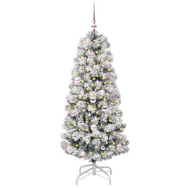 Vidaxl kunstmatige inklapbare kerstboom groen en wit 150 cm