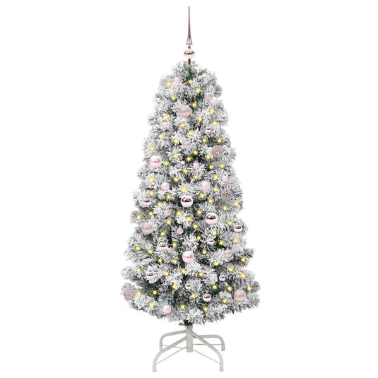 Vidaxl kunstmatige inklapbare kerstboom groen en wit 150 cm