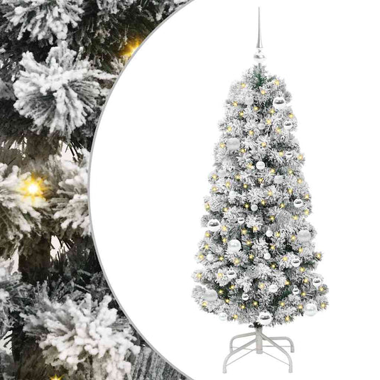 Vidaxl kunstmatige inklapbare kerstboom groen en wit 150 cm