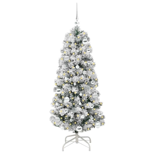 Vidaxl kunstmatige inklapbare kerstboom groen en wit 150 cm