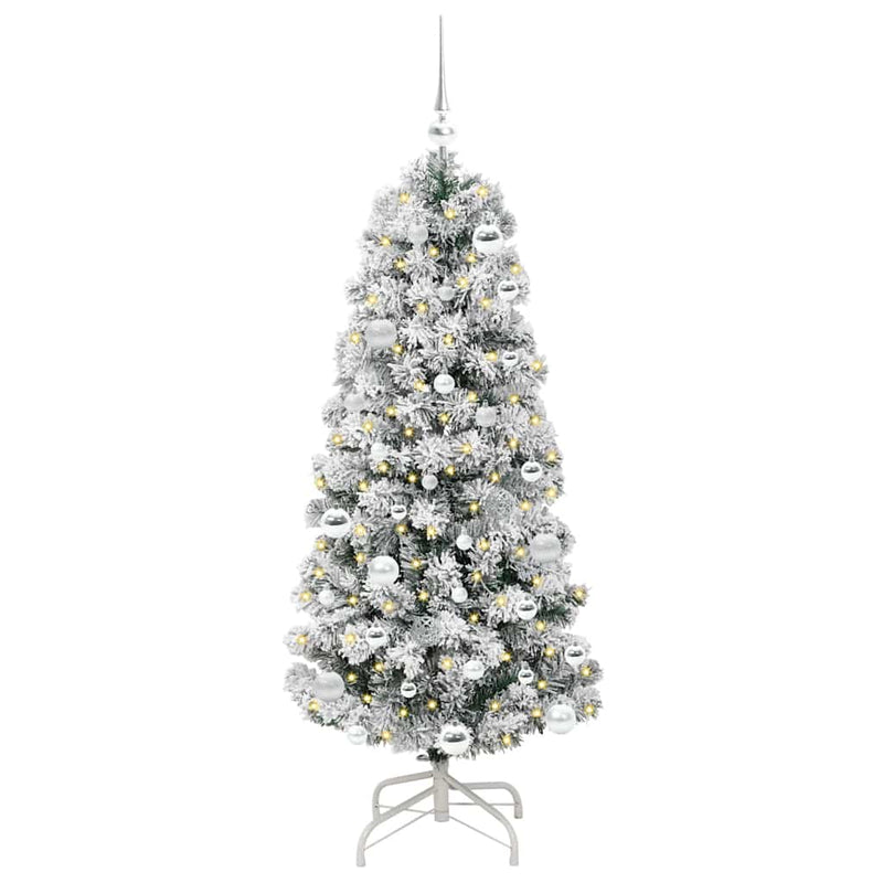Afbeelding laden in galerijviewer, Vidaxl kunstmatige inklapbare kerstboom groen en wit 150 cm

